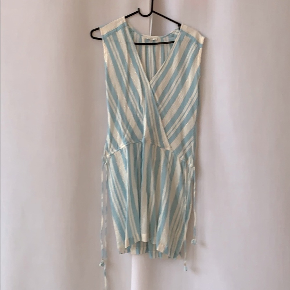 Gorgeous Joie dress, turquoise, white, gold thread